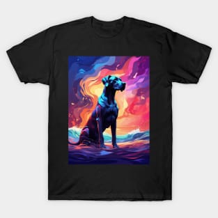 Great Dane Beach Sunset T-Shirt